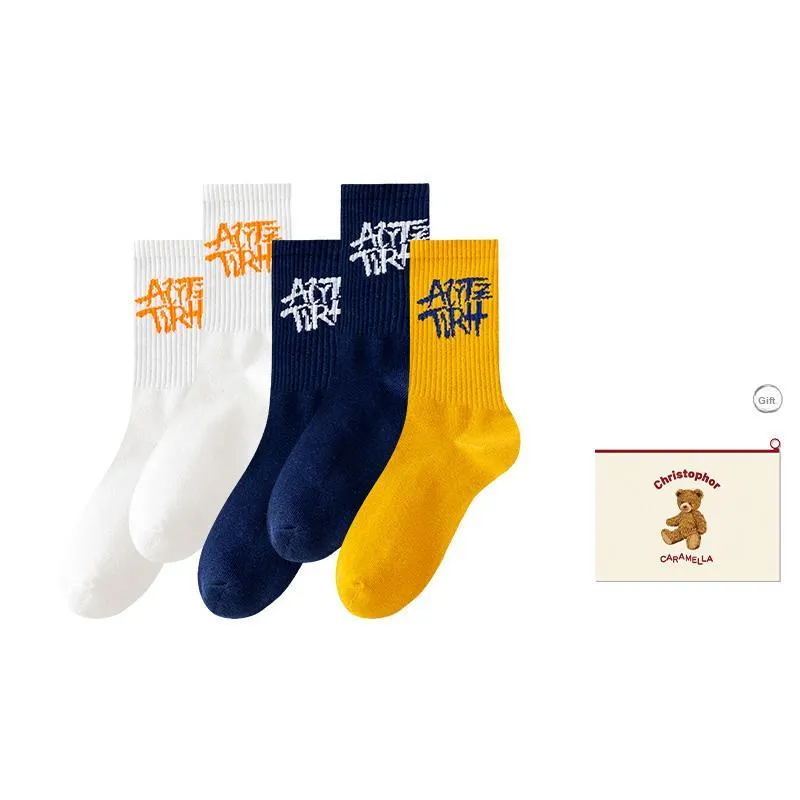 Caramella Mid Calf Socks Men's Shopping Bag Combo-15