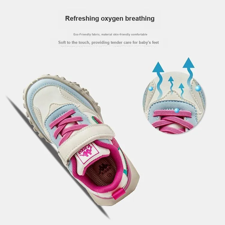 KAPPA KIDS Anti Slip And Wear Resistant Breathable Low Top Casual Shoes Beige Plum Red Kids'-2