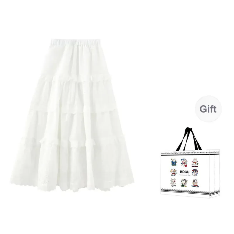 BDGU Casual Long Skirts Women's White-1