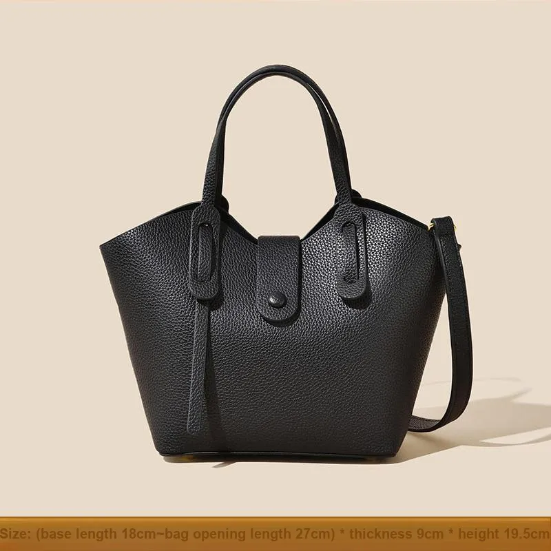Versman PU Tote Bag, Shopping Bag, Shoulder Bag, Crossbody Bag, Handbag Regular Unisex Cookie, Ecru, Classic Black-7