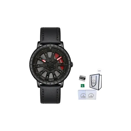 Sanda Кварцевый механизм кожаный ремешок мужские часы циферблат с открытым механизмом