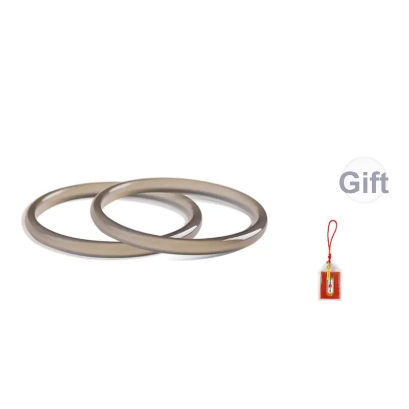 LUXLINE Natural Chalcedony Jade Bangle Authentic Women's-17