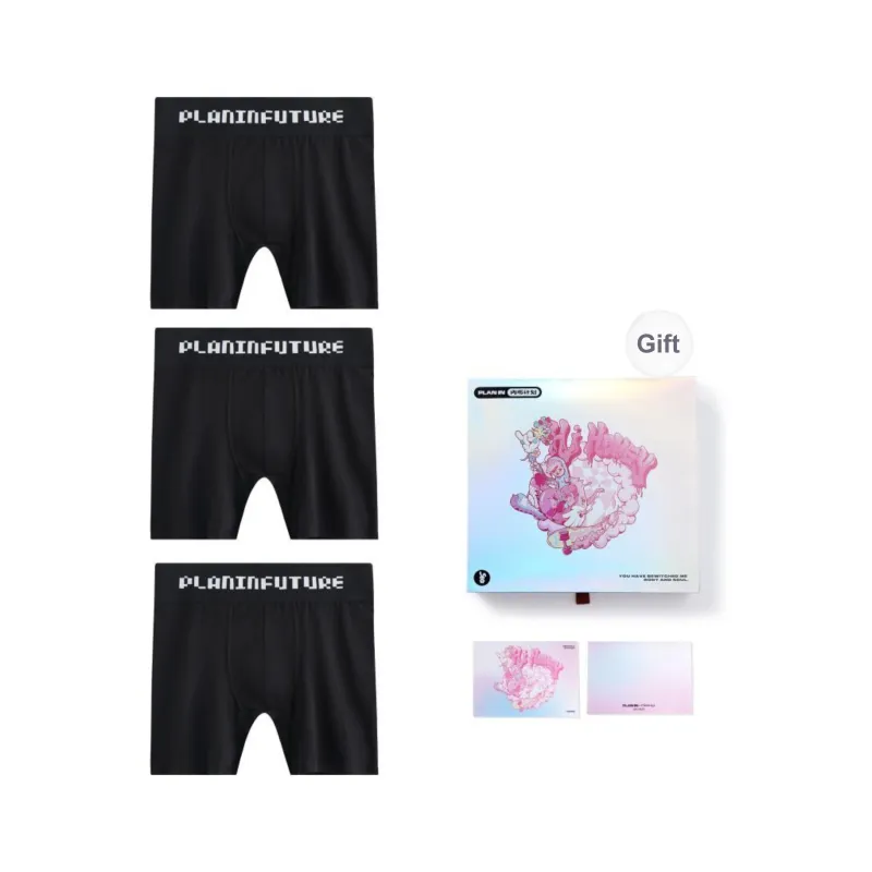 PLAN IN Underpants Men's Combo Set Black White Gray-3