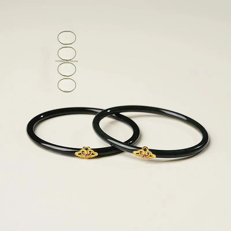EADDA JEWELRY Bangles Black Jade Unisex-2