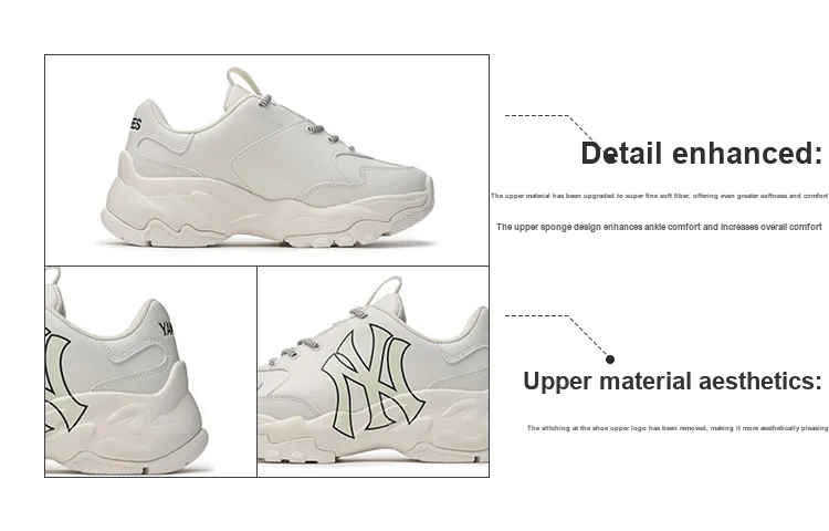MLB Big Ball Chunky Low Top Chunky Sneakers Unisex Ivory White-7