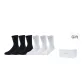 Milk White Blue Box+6 Pack (White *3+Black *3-Thigh-High Socks)