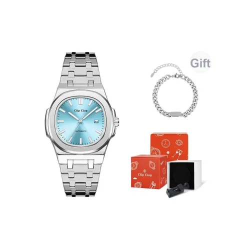 Clip Clop Кварцевый механизм ремешок из нержавеющей стали мужские часы серебристый циферблат