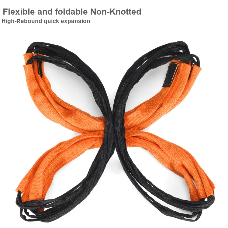 MIKING Soft Rope Ladder Black Orange Carbon Steel Woven-1