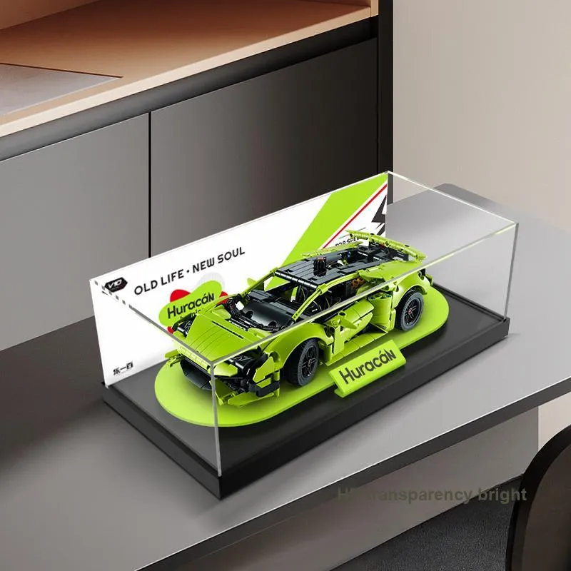 LIGHT YOUR BRICKS LeiYiBai Compatibility Building Block Technic 42161 Lamborghini Racing Display Case Model Accessories-3