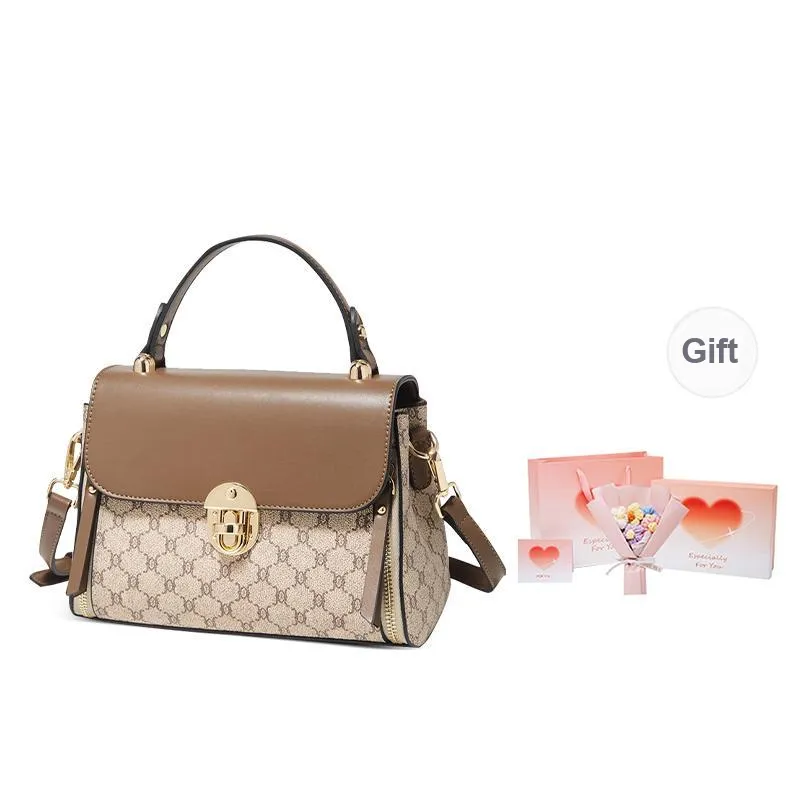 Marino Orlandi Synthetic Leather Kelly Bag Shoulder Bag Crossbody Bag Handbag Large Size Women's Coffee-25