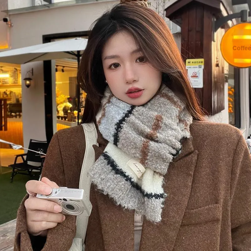PISHUSHU Polyester Knit Scarves Women's-5