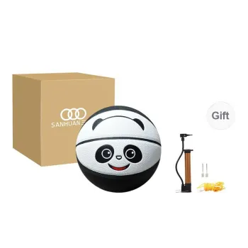 THREEHUAN PU Basketball Black And White Panda Model Size 5 Training Kids'
