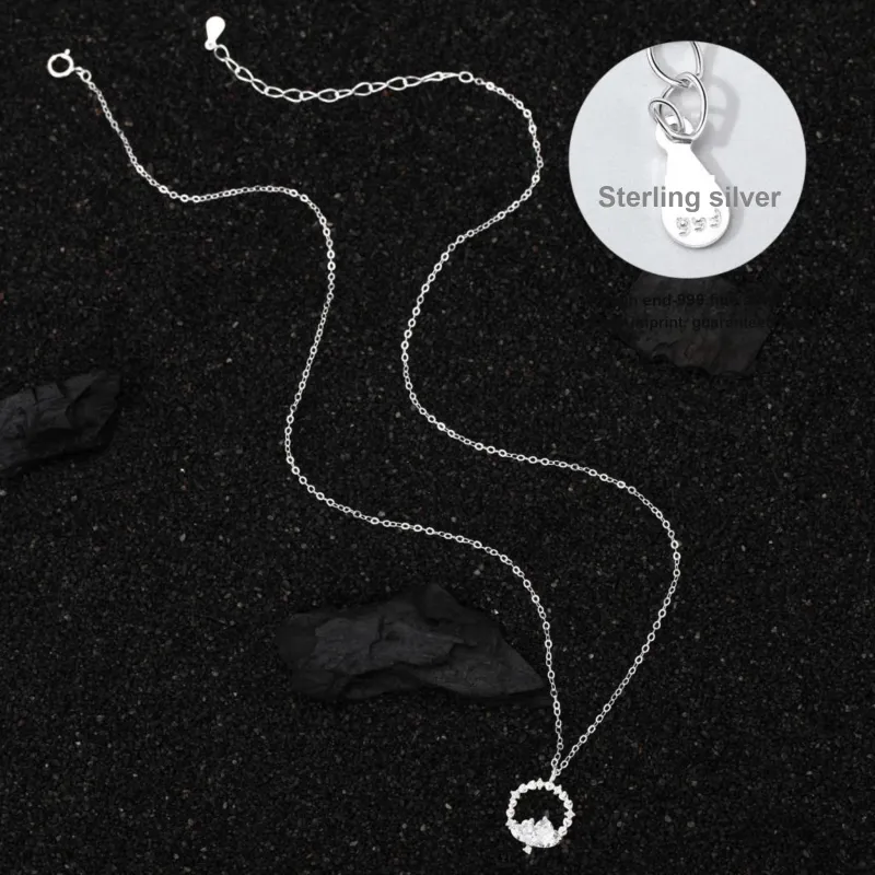 MISS WEI 999 Fine Silver Necklaces Women's-4