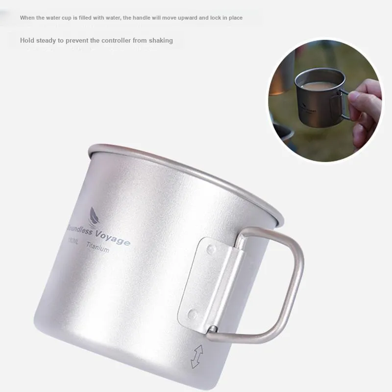 Boundless Voyage Outdoor Water Equipment Outdoor Water Sports Equipment Set Large Cup 120ml Small Cup 180ml Titanium-1