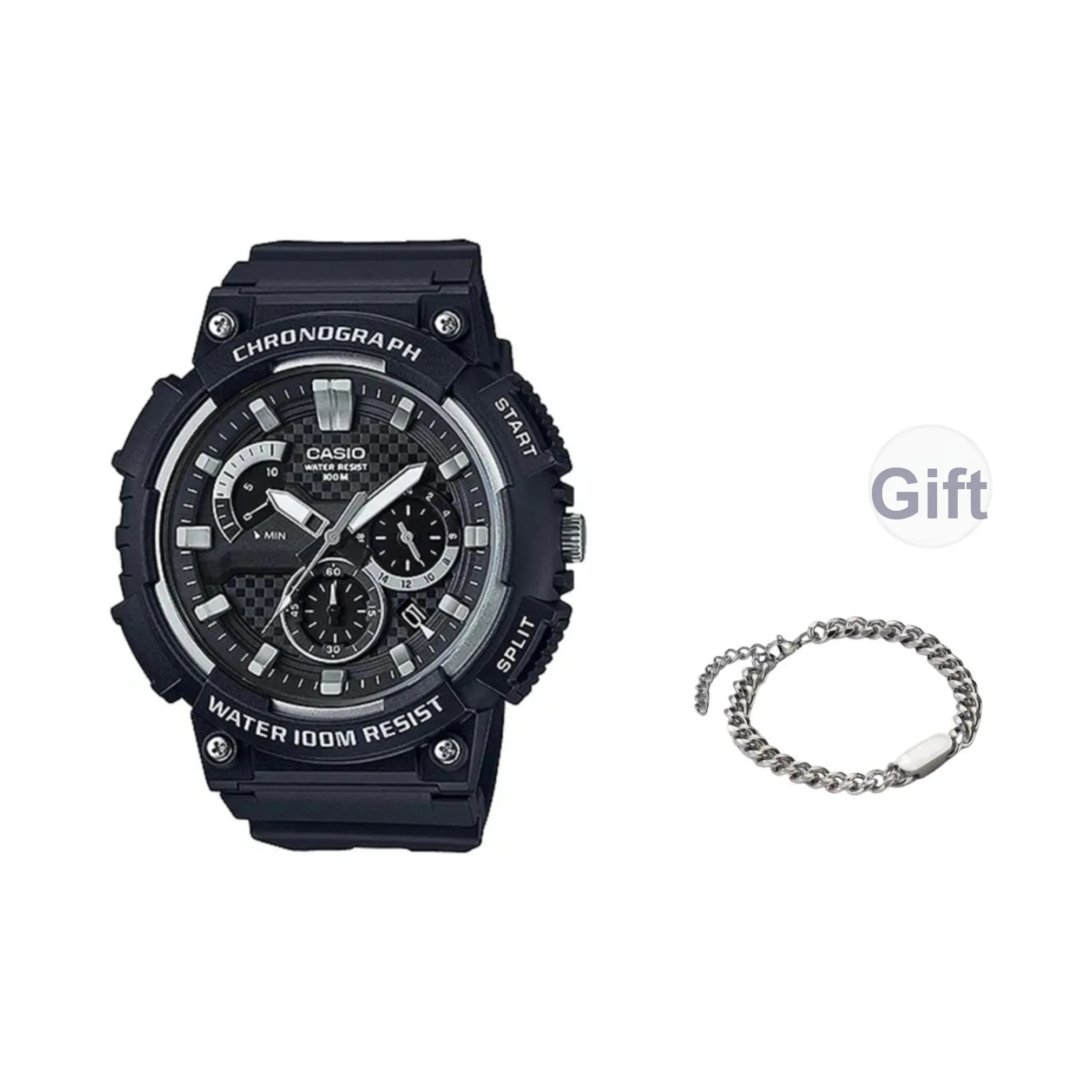 CASIO Кварцевый механизм Часы Мужские Черный циферблат