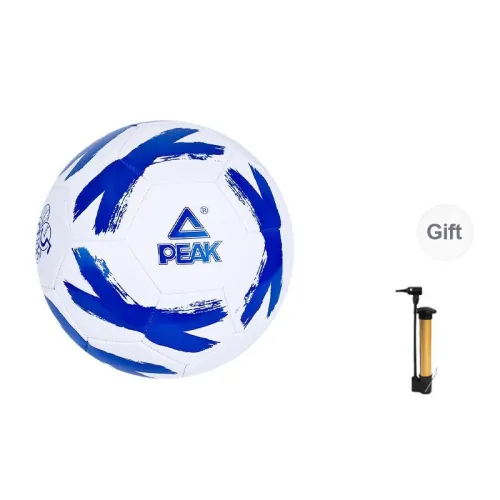 PEAK Size 54 Soccer PVC Machine Stitched Soccer Ball Unisex White Blue