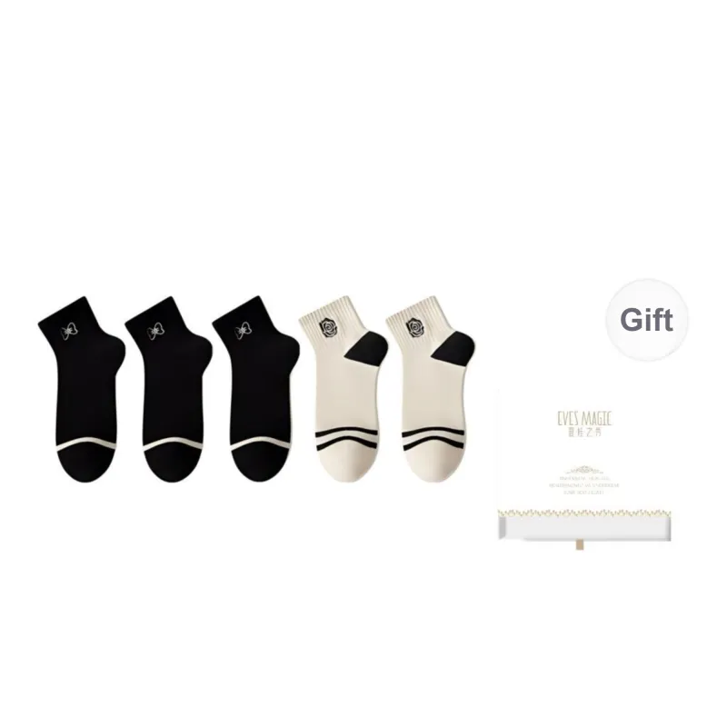 XIA.WA.ZHI.XIU Ankle Socks Women's Box 5 Pack-18