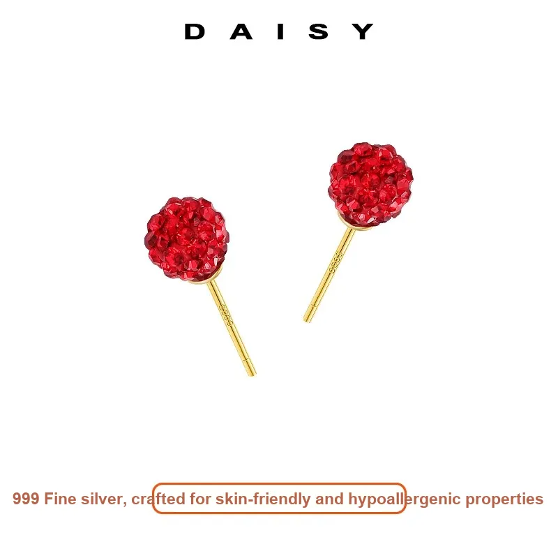 Daisy Dream 999 Fine Silver Stud Earrings Women's-2