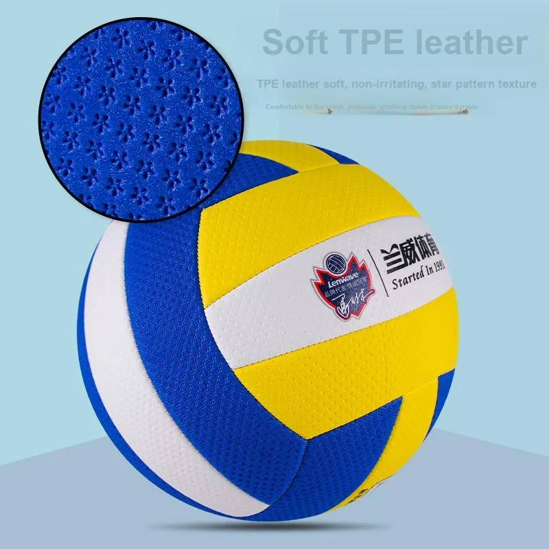 LENWAVE PVC Size 7 Volleyball Unisex Blue Yellow-1