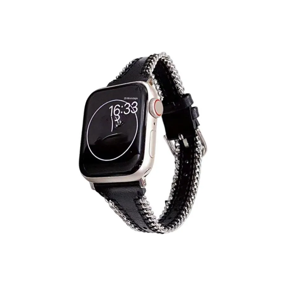 Miss Wrist Ремешок Apple Совместимость Натуральная кожа Металл 202 мм