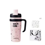 Pink+Cat Stickers+Graffiti Shopping Bag