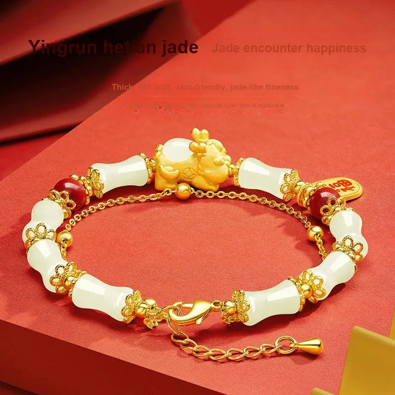 SGE Bracelets Pale Greenish White Jade Women's-4