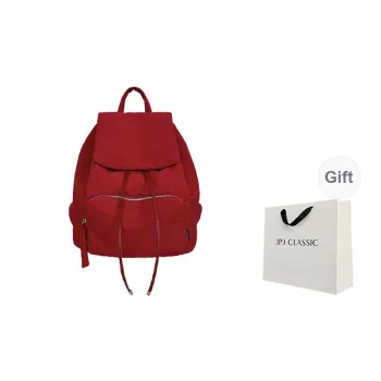 JPJ Fabric Backpack Large Size Unisex Red/Dawn White