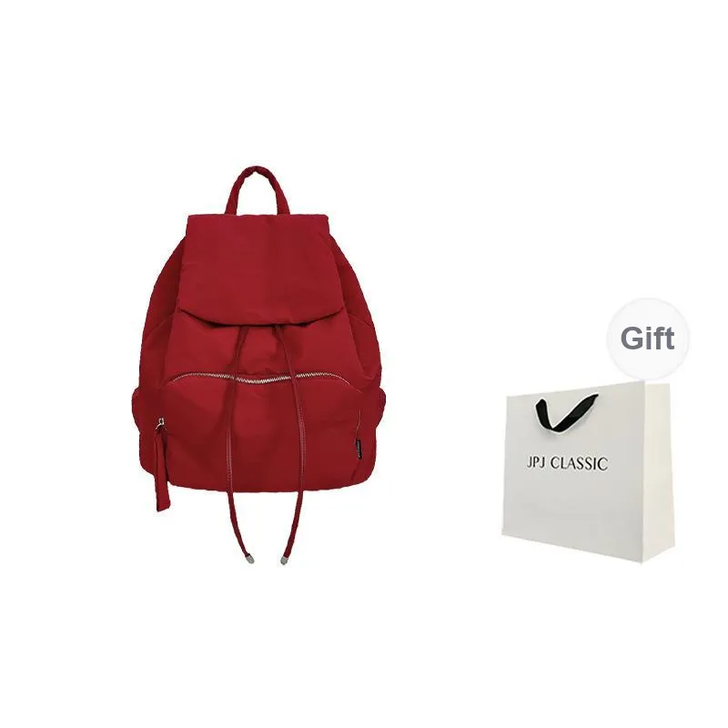 JPJ Fabric Backpack Large Size Unisex Red/Dawn White-0