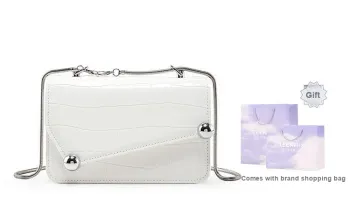 Teenmix Cow Leather With Synthetic Leather Chain Bag, Crossbody Bag, Shoulder Bag Trumpets Women's Black/White