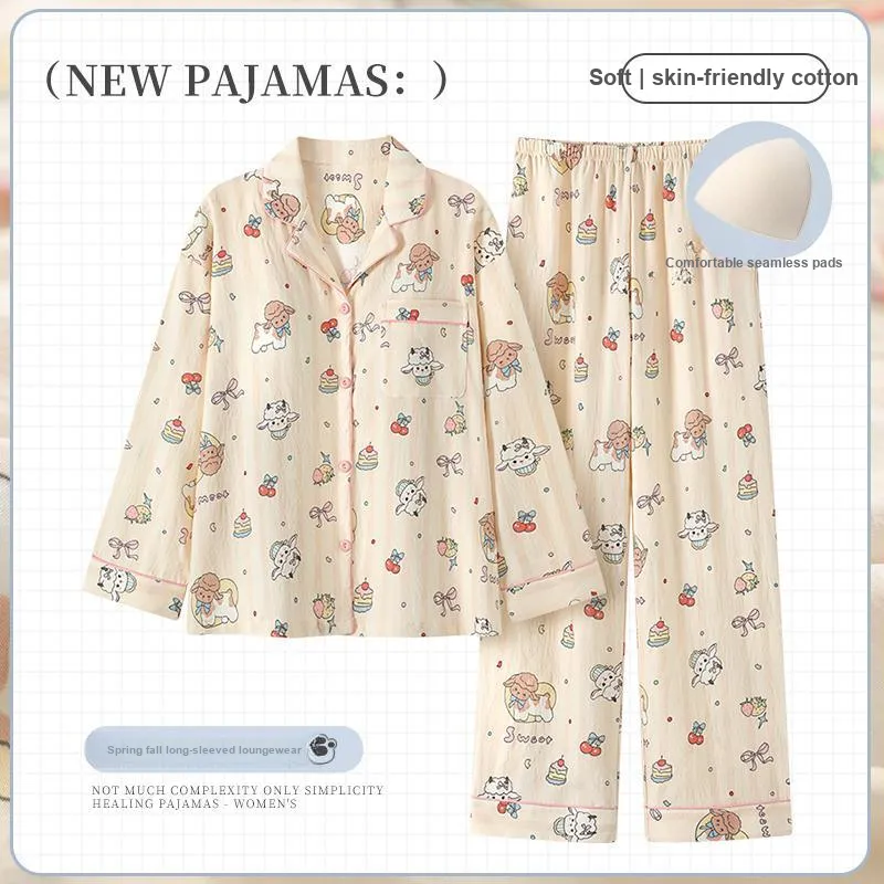 Maultiay Pajama Set Women's Apricot-1