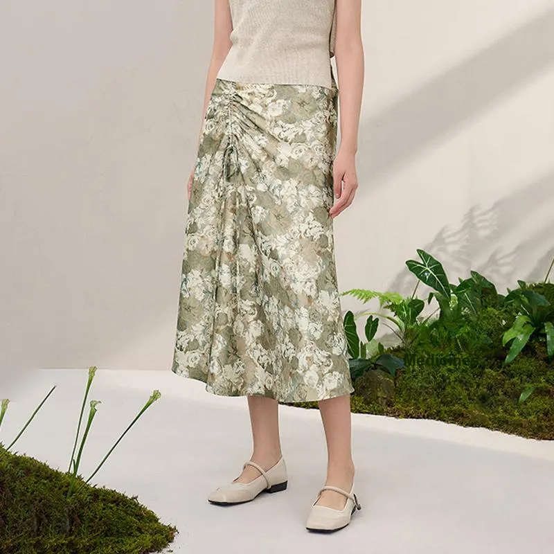 THE SEA LIFE Casual Long Skirt Women's Moss Green-2