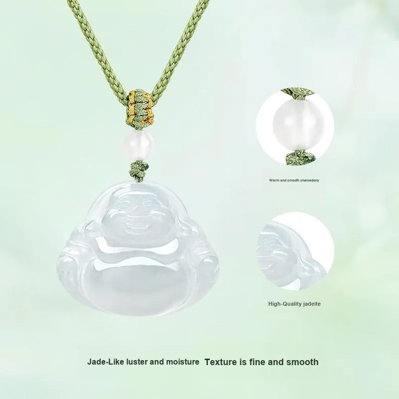 JINLIUFUJIXIANG Ice Glutinous Jadeite Necklaces Unisex-9
