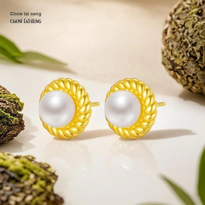 CHOW TAI SENG Pearl Stud Earrings Women's-3