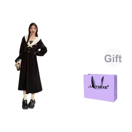 LADYXIEXIE Длинное платье с длинными рукавами женское