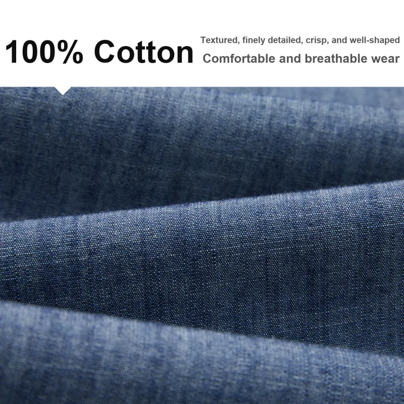 HLA Shirts Men Denim Blue 46-8