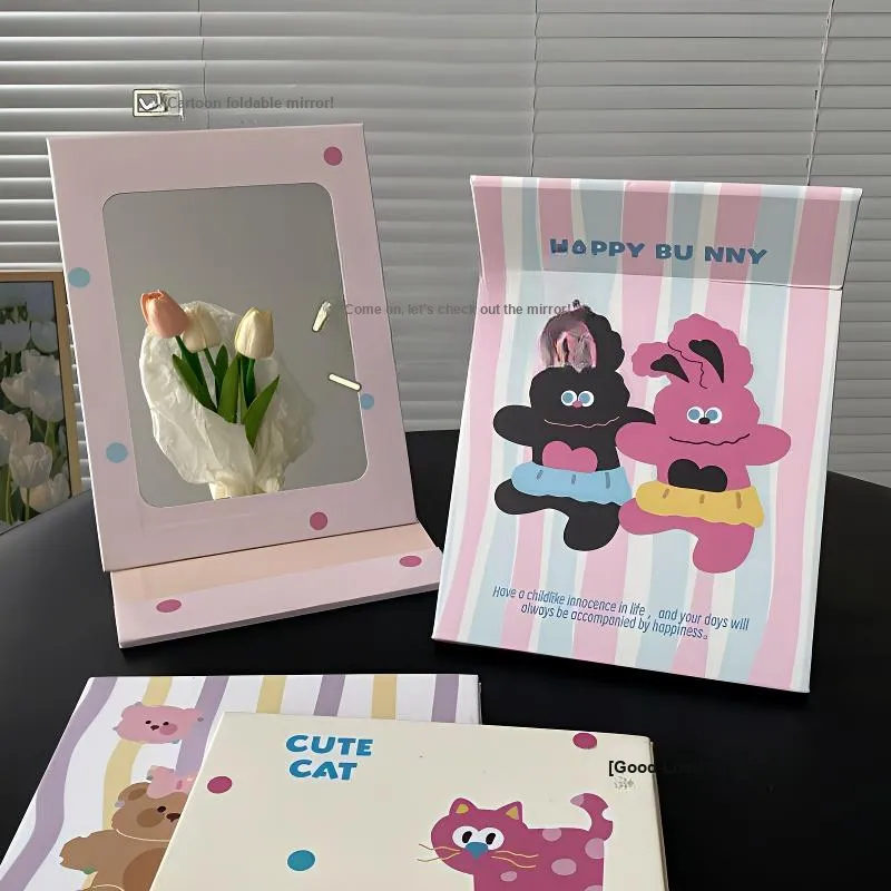 Future Maple Cartoon Folding Tables With Stand And Portable Makeup Mirror-1