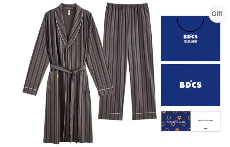 Peninsula City SS24 Pajama Set Men's Gift Box Set Meteorite Stone Gray-0