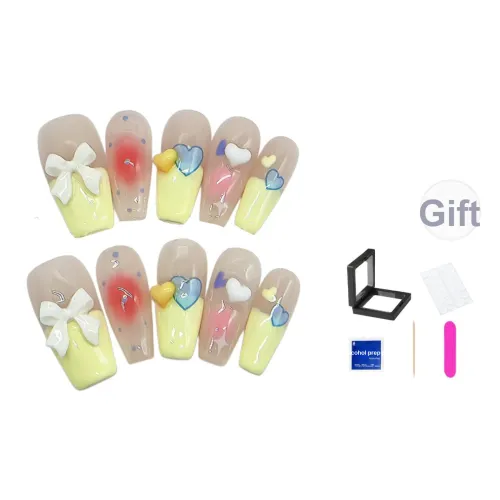 XNTX Премиум Акварель Французский Освежающий False Nail MID Длина Macaron Color Series Однотонный