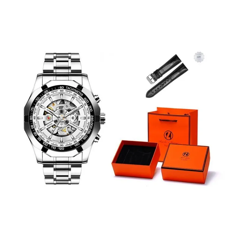 AIYISHI Automatic Mechanical Movement Watch Men's Watches Cut-Out Dial-2