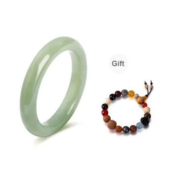IWE Bangles Pale Greenish White Jade Women's