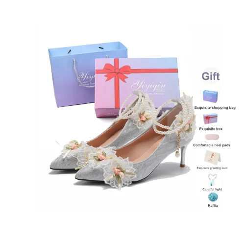 Take The Qin Узкий каблук Высокие каблуки 8 см Женские Серебряный Подарочный набор