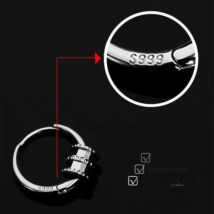 ZWU 999 Fine Silver Earrings Unisex-6