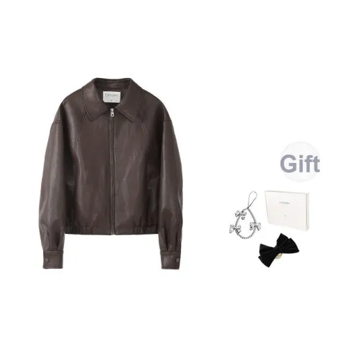 Fstudio Barn Style Корейский Маленький Путешествие Многоцветный Укороченный Элегантность Куртка из ПУ кожи Куртка Женская