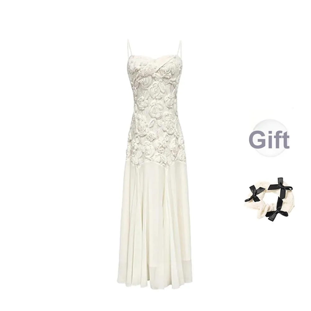 TORIGHT Slip Dresses Women's Light Apricot+Bowknot Hair Tie Comes With