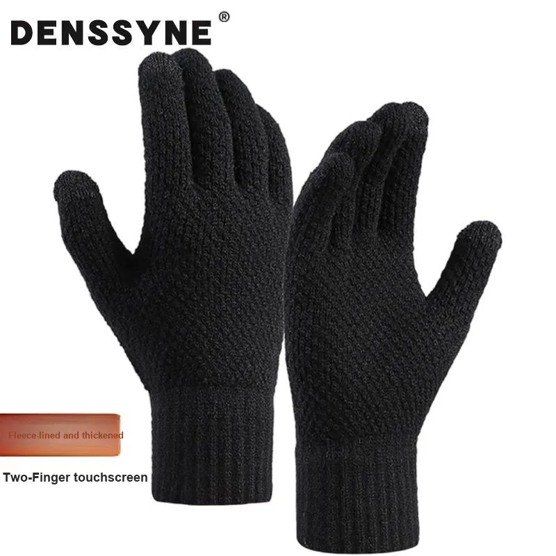 DENSSYNE Acrylic Spandex Knit Gloves Men's-1