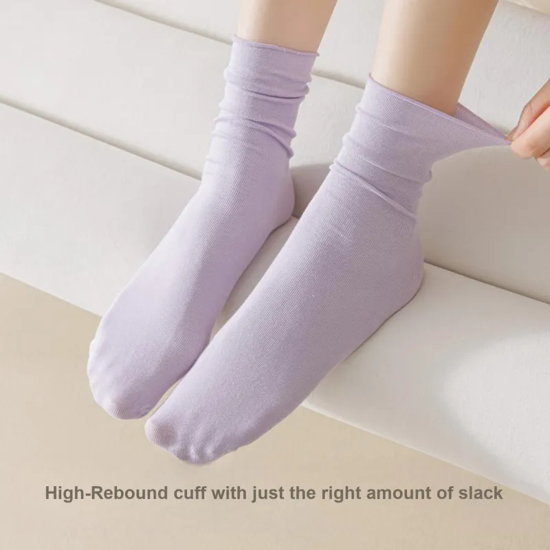 Temooues Mid Calf Socks Women's Shopping Bag Combo Set-6
