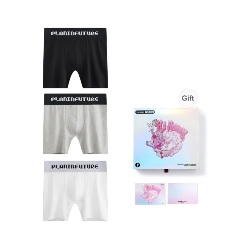 PLAN IN Underpants Men's Combo Set Black White Gray-1