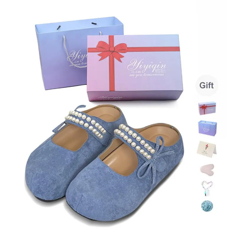 Take The Qin Rubber Sole Slip Resistant Closed Toe Slippers Women's Gift Box Set-43
