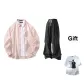 Pink+Black Pants (Includes 1 White T-Shirt)