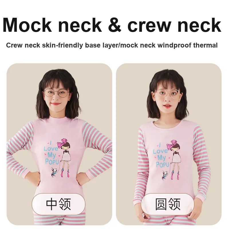 Cotton Gene Thermal Set Women's Light Pink-1